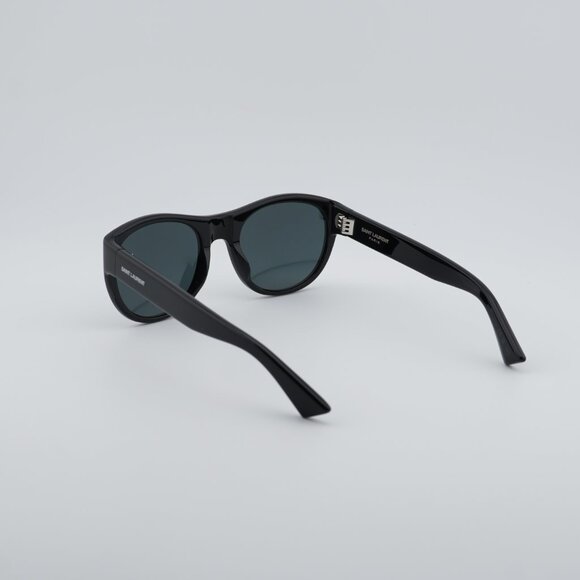 Saint Laurent SL 798 MAXIME 001 Sunglasses Black Oval Frame, Grey Lenses main image 8